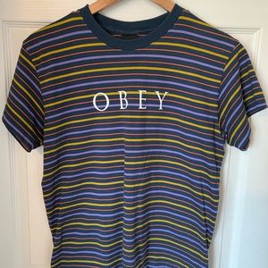 Obey striped t-shirt
